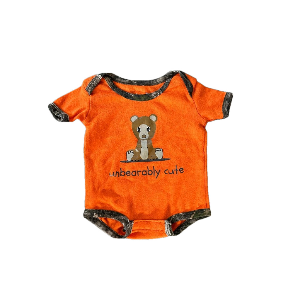 10/20$ TrueTimber Orange & camo bear theme baby bodysuit size 6 months